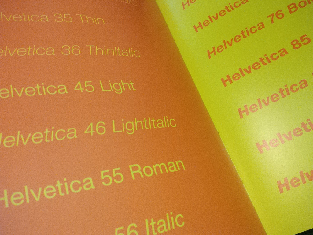 Digitally laid out and set Helvetica